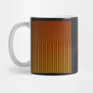 Pattern of gold ocher stripes and floral ornaments Mug